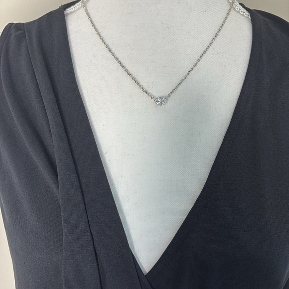 DNA Black Wrap Look Ruched Top With V Neckline. Large - Picture 3 of 9